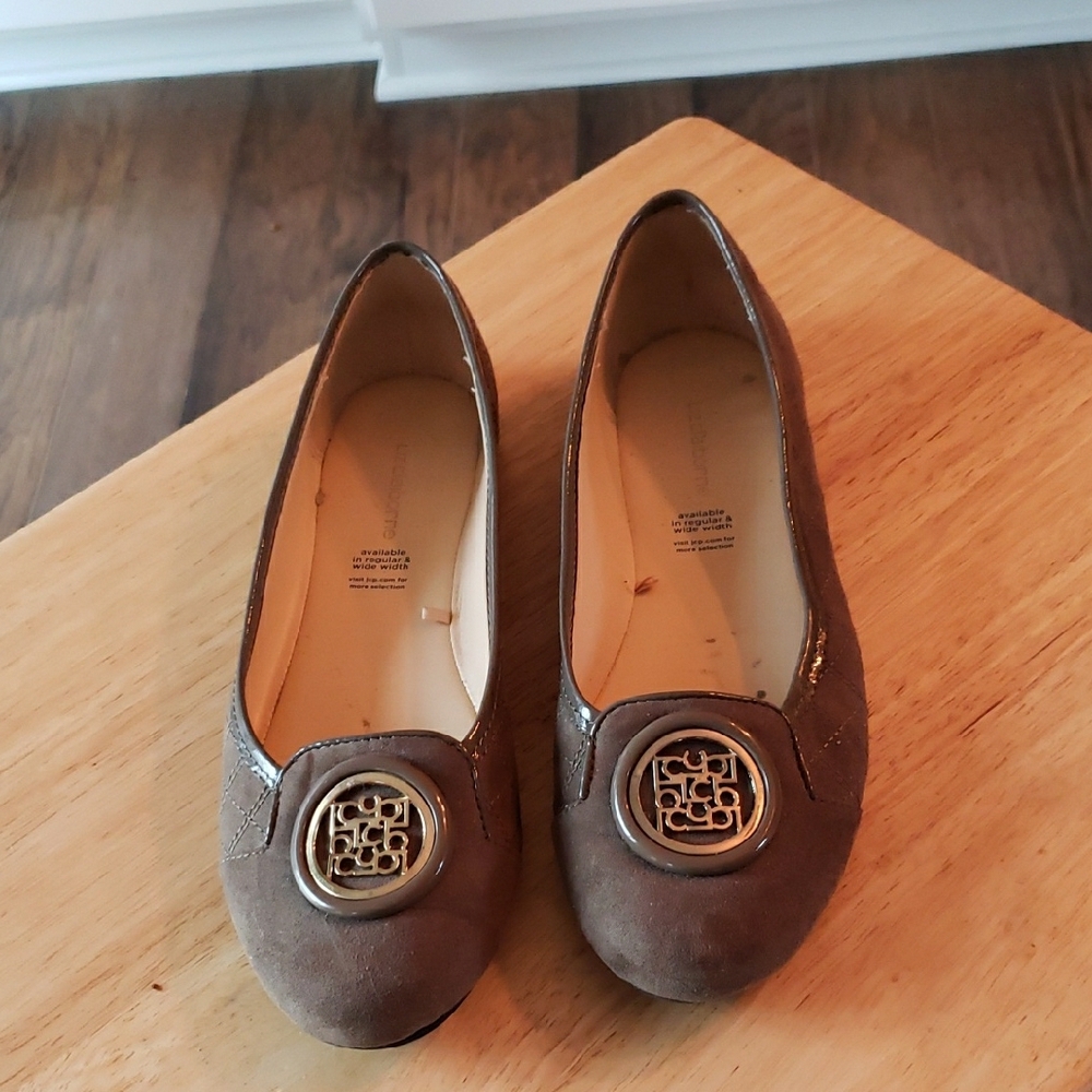 Liz Claiborne Brown Flats with Elegant Medallion